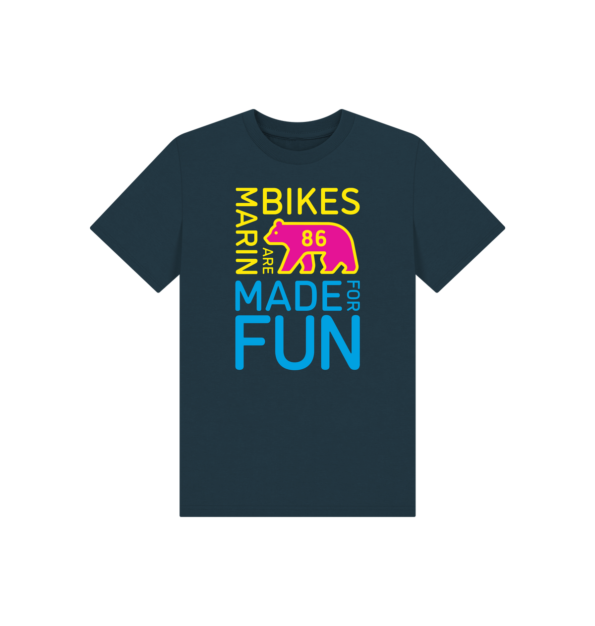 Denim Blue Printed Kids T-Shirt Front