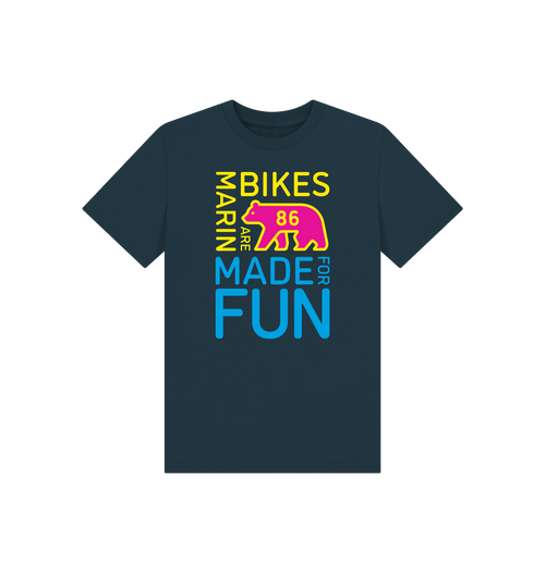 Denim Blue Printed Kids T-Shirt Front