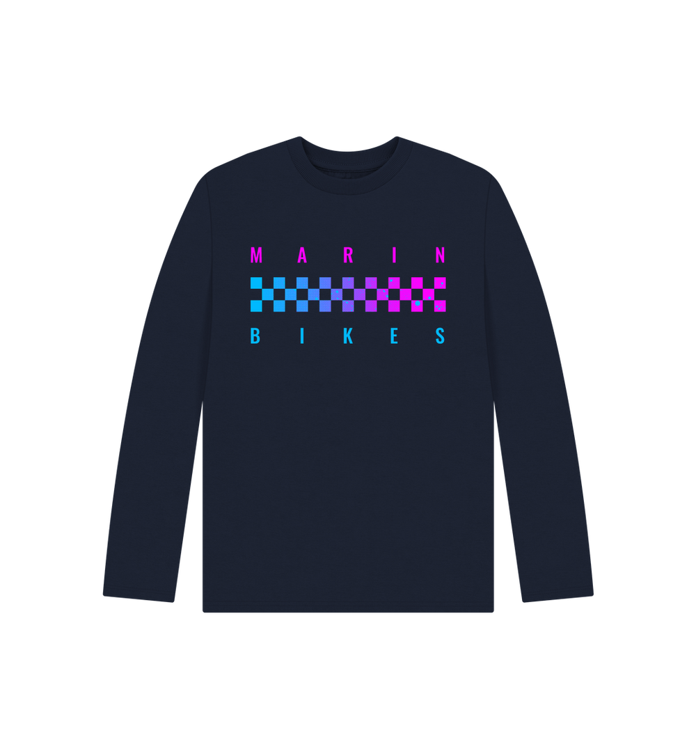 Navy Blue Printed Kids T-Shirt Front