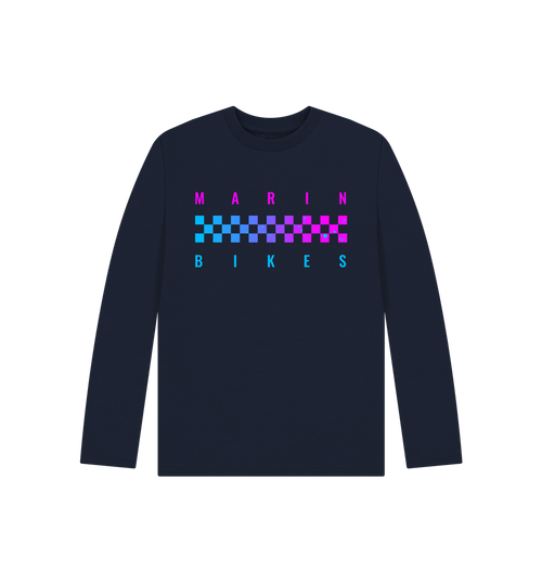 Navy Blue Printed Kids T-Shirt Front