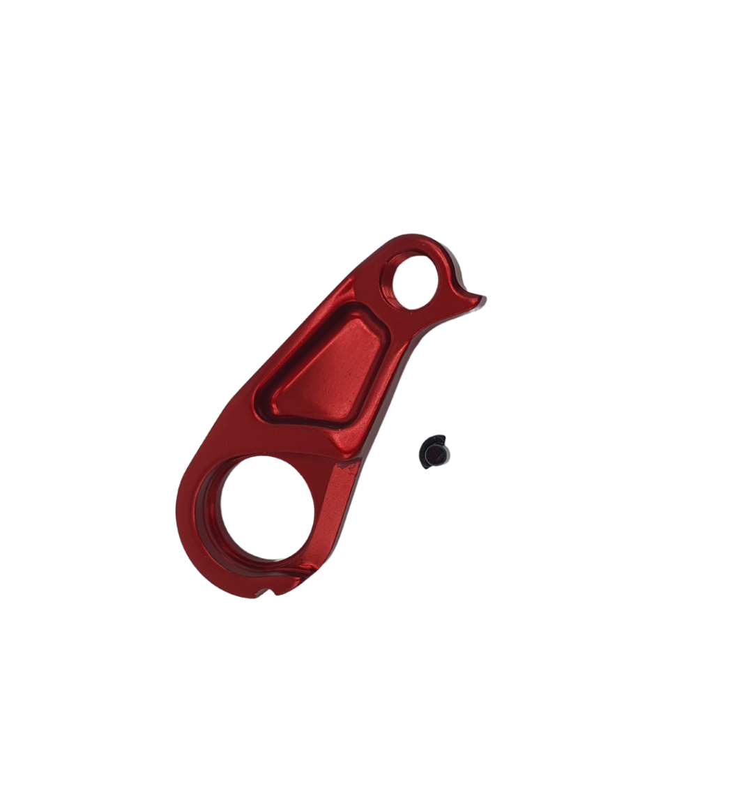 A red Marin Bikes rear derailleur hanger