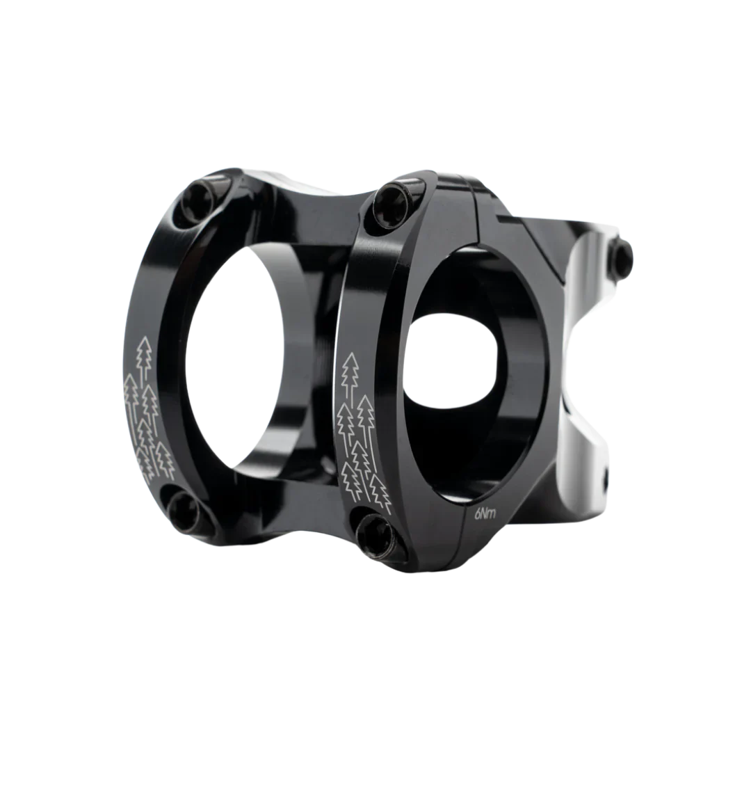 A black Marin Bikes CNC mountain bike stem